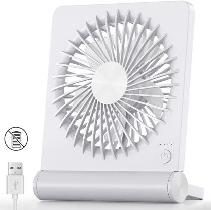 Koonie USB Desk Fan, Strong Wind Ultra Quiet Small Personal Fan with 180° Tilt Folding and 3 Speeds Adjustable, USB-C Corded Powered Mini USB Fan for Office Desktop Bedroom, NO BATTERY