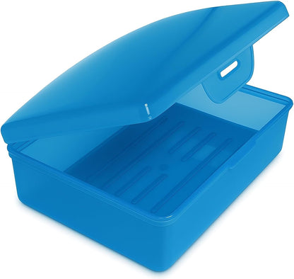 American Comb Travel Soap Box with lid - Clear White - Perfect for Traveling, Gym, or Storage. Made in The USA.