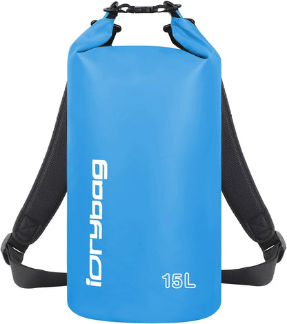 IDRYBAG Dry Bag for Kayaking Waterproof 2L/5L/10L/15L/20L, Small Dry Sack Waterproof Bag for Boating