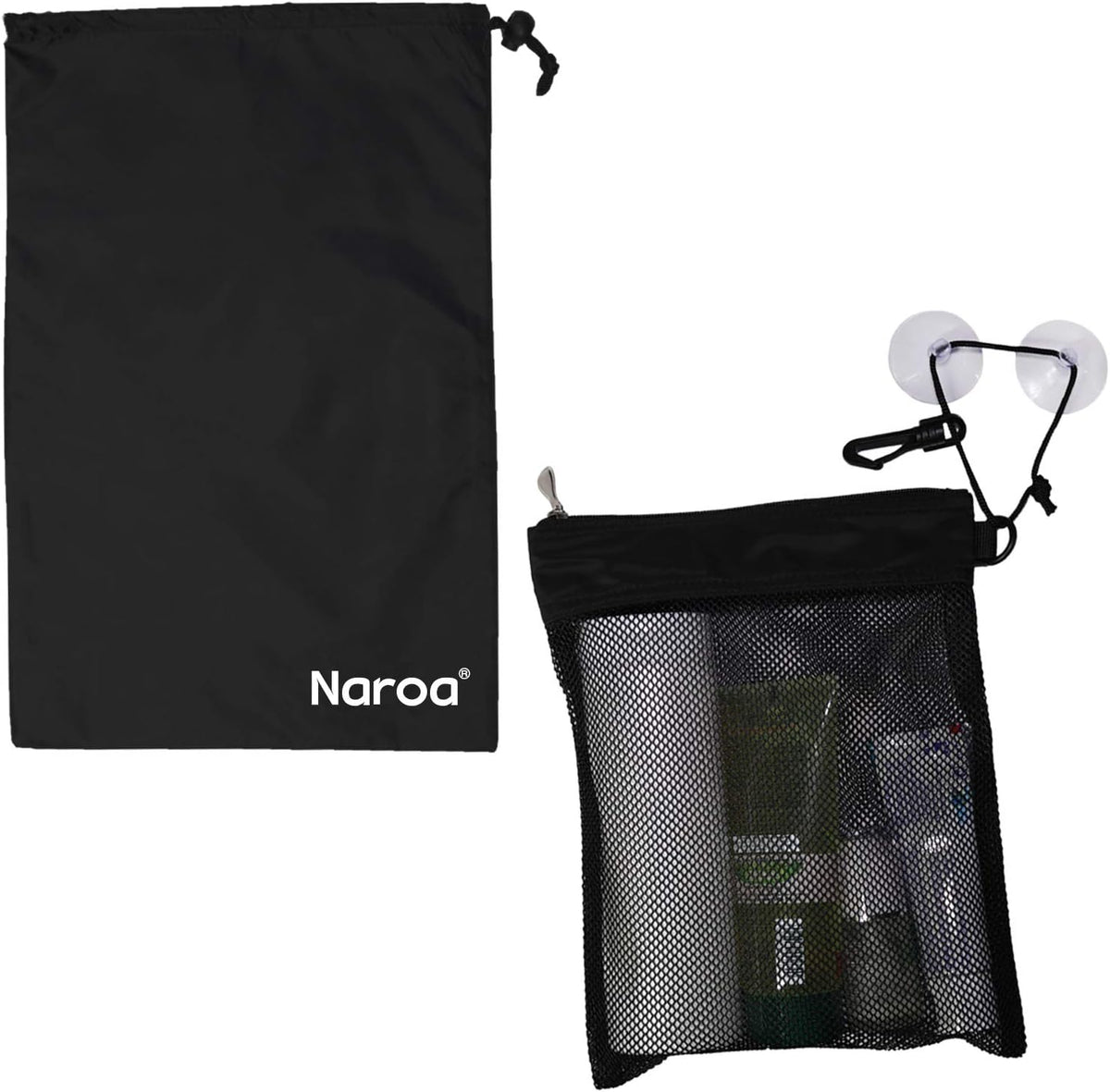 Waterproof Multifunctional Toiletry Shower Bag for Gym, Travel, Business and Foldable Portable Hanging Bathroom Mesh Caddy with Wet & Dry Storage Suction Hook Tote for Men Women