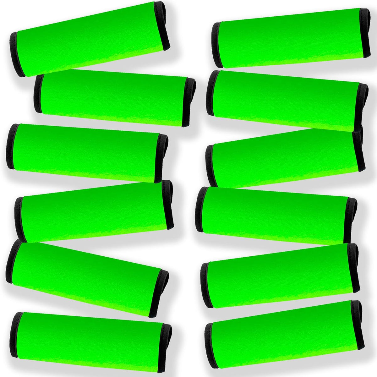 Luggage Handle Wrap 12 Pack-Bulk Luggage Handle Wraps For Suitcases Neoprene Handle Wraps/Cover/Grips For Carry on/Bag/Car Travel Accessories For Luggage (Green 4.0)