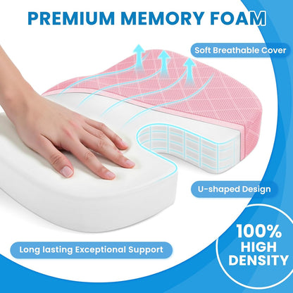TushGuard Seat Cushion, Memory Foam Office Chair Cushion - Grey, Large