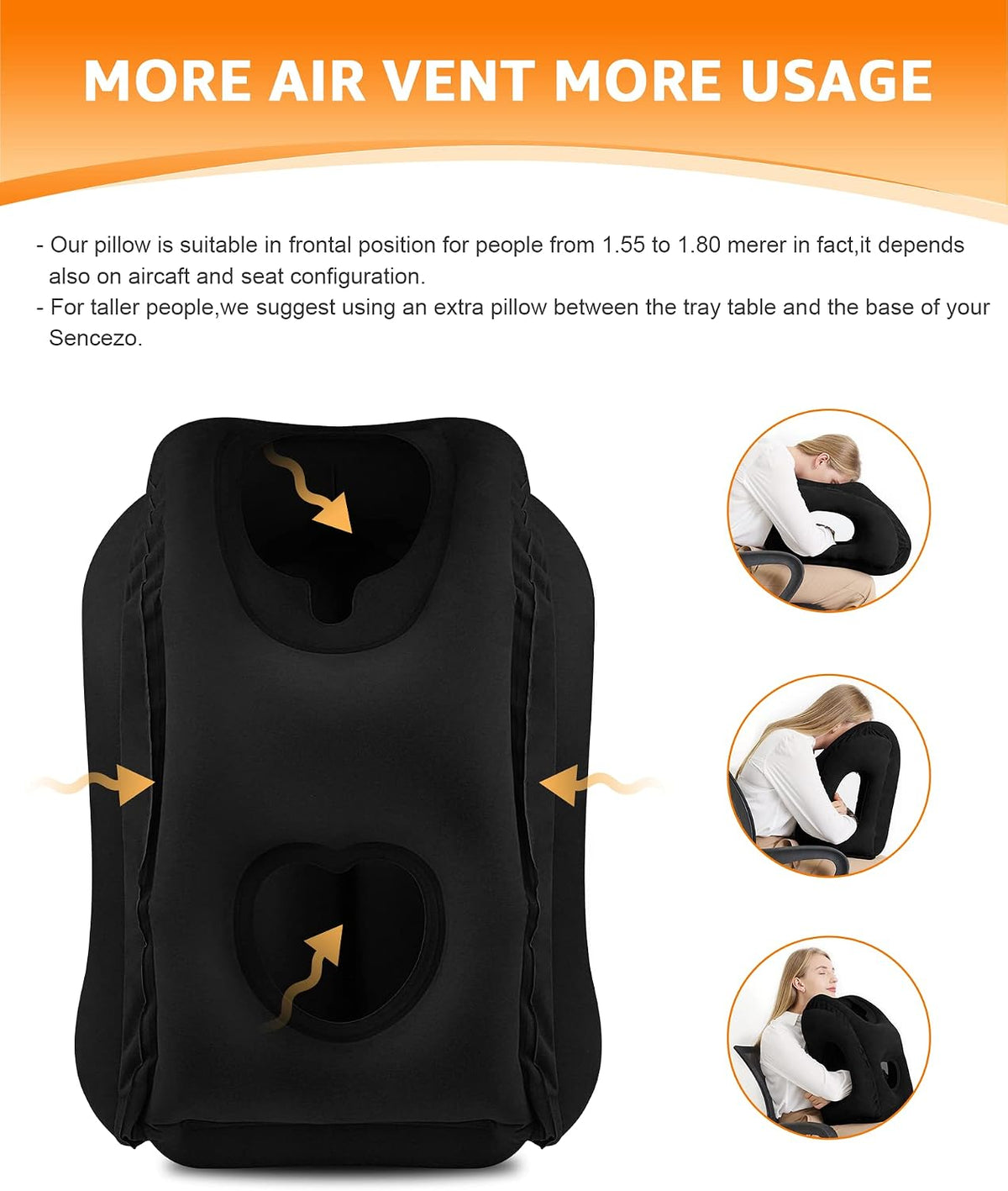 Travel Pillow, Inflatable Neck Pillow Used for Airplanes/Cars/Buses/Trains/Office Napping with Eye Mask/Earplugs (Blue)