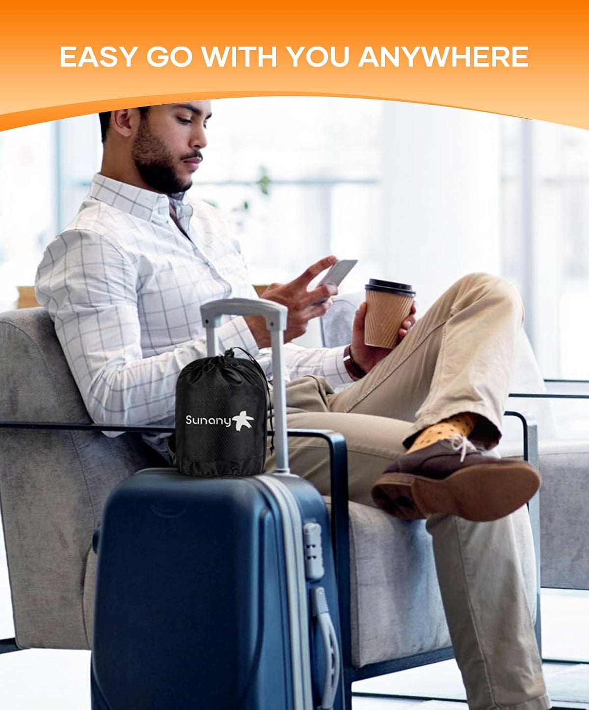 Travel Pillow, Inflatable Neck Pillow Used for Airplanes/Cars/Buses/Trains/Office Napping with Eye Mask/Earplugs (Blue)