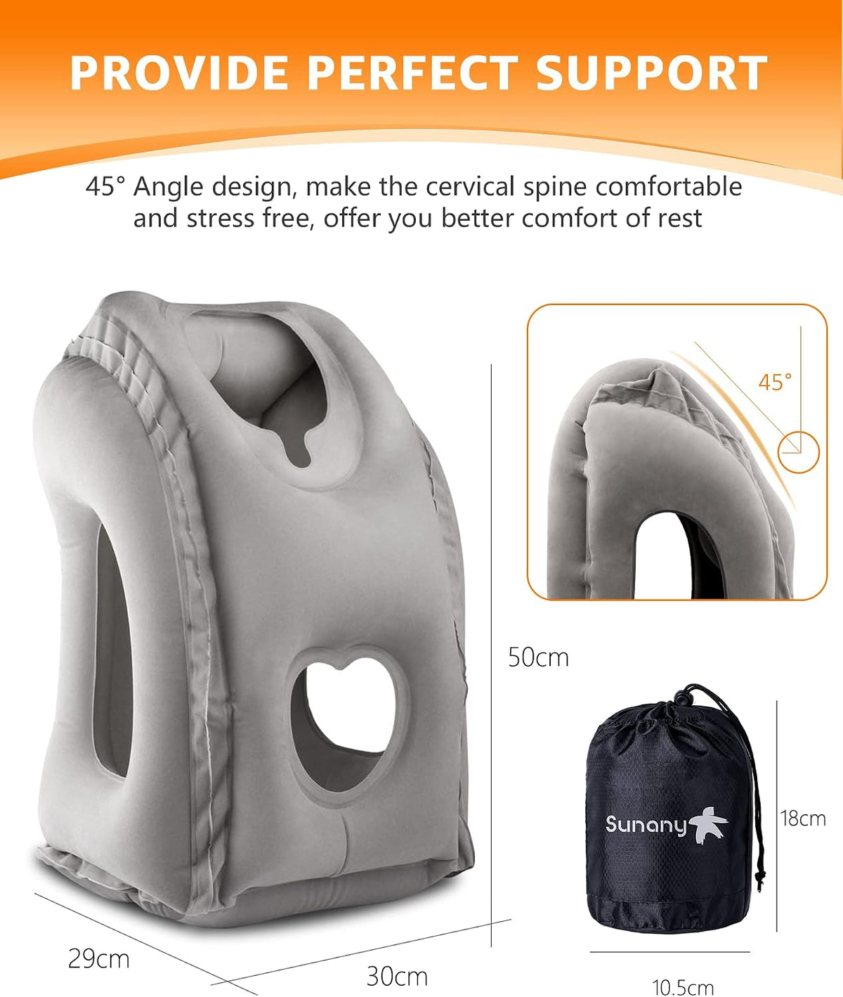 Travel Pillow, Inflatable Neck Pillow Used for Airplanes/Cars/Buses/Trains/Office Napping with Eye Mask/Earplugs (Blue)
