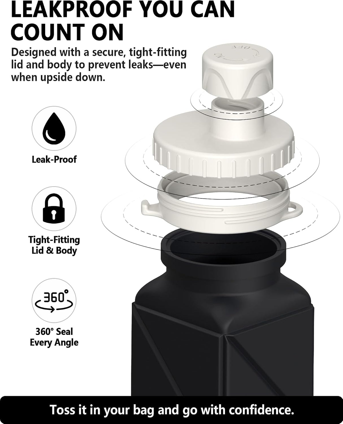 Collapsible Water Bottles 21oz/610mL, Silicone Travel Water Bottle