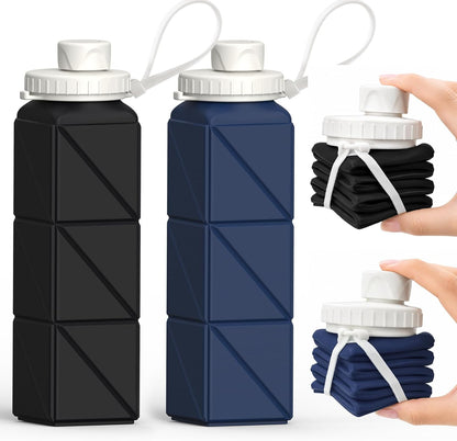 Collapsible Water Bottles 21oz/610mL, Silicone Travel Water Bottle