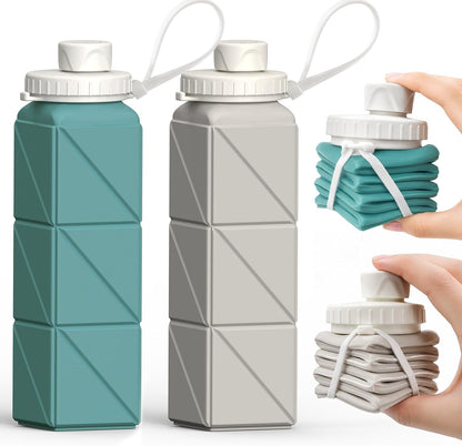 Collapsible Water Bottles 21oz/610mL, Silicone Travel Water Bottle