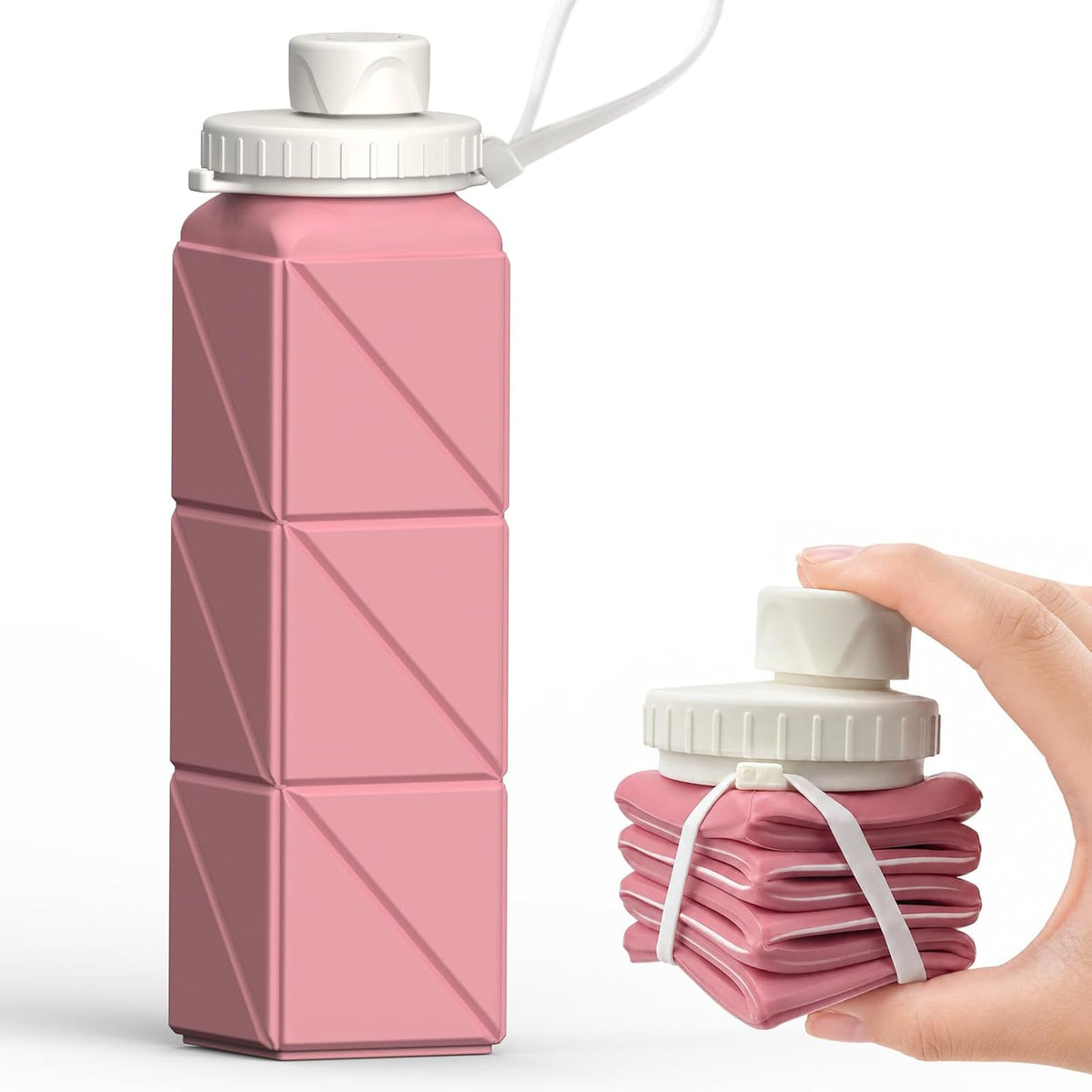 Collapsible Water Bottles 21oz/610mL, Silicone Travel Water Bottle