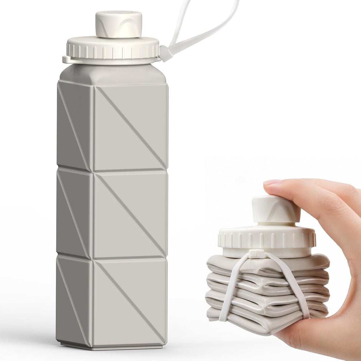 Collapsible Water Bottles 21oz/610mL, Silicone Travel Water Bottle