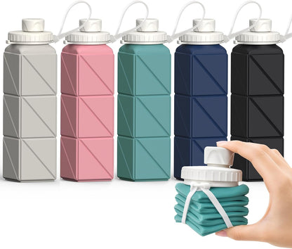 Collapsible Water Bottles 21oz/610mL, Silicone Travel Water Bottle