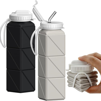 Collapsible Water Bottles 21oz/610mL, Silicone Travel Water Bottle