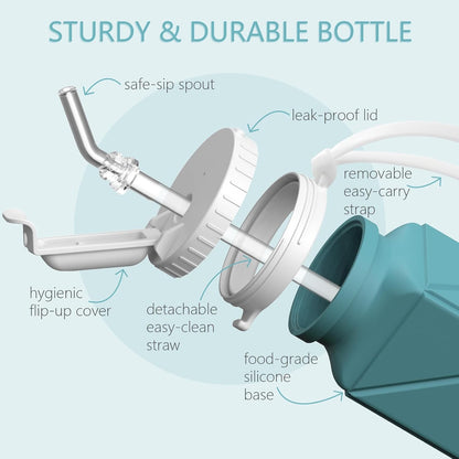 Collapsible Water Bottles 21oz/610mL, Silicone Travel Water Bottle