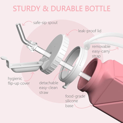 Collapsible Water Bottles 21oz/610mL, Silicone Travel Water Bottle