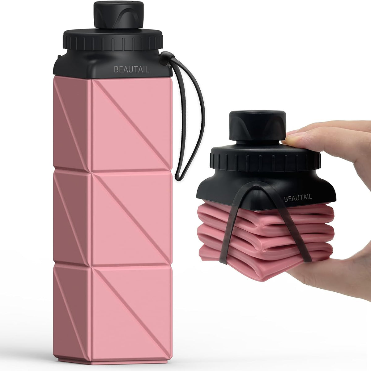 Collapsible Water Bottles 21oz/610mL, Silicone Travel Water Bottle