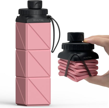 Collapsible Water Bottles 21oz/610mL, Silicone Travel Water Bottle