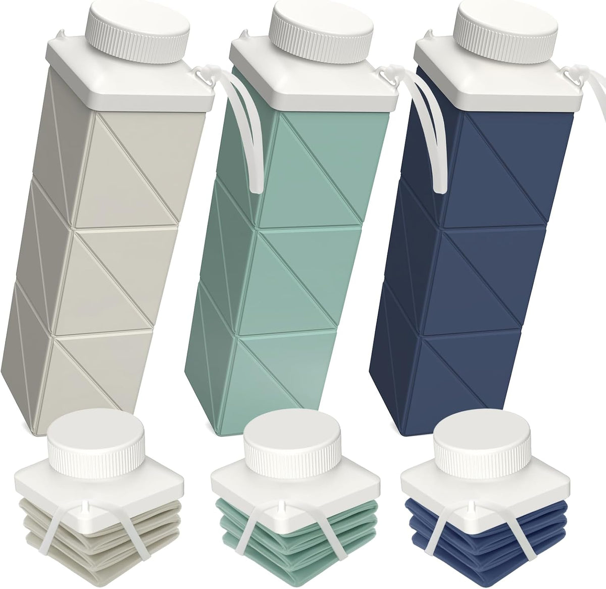 Collapsible Water Bottles 21oz/610mL, Silicone Travel Water Bottle