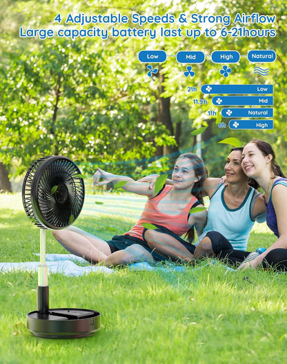 Portable Fan for Travel, Rechargeable Oscillating Fan with Remote