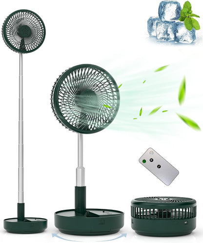 Portable Fan for Travel, Rechargeable Oscillating Fan with Remote