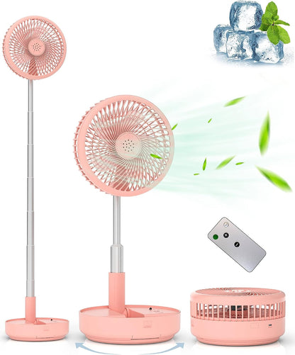 Portable Fan for Travel, Rechargeable Oscillating Fan with Remote