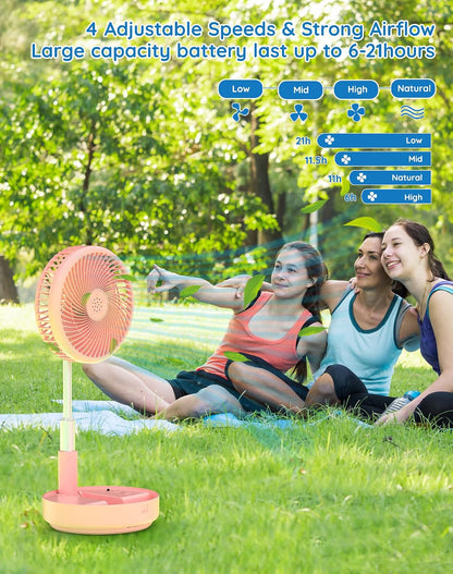 Portable Fan for Travel, Rechargeable Oscillating Fan with Remote