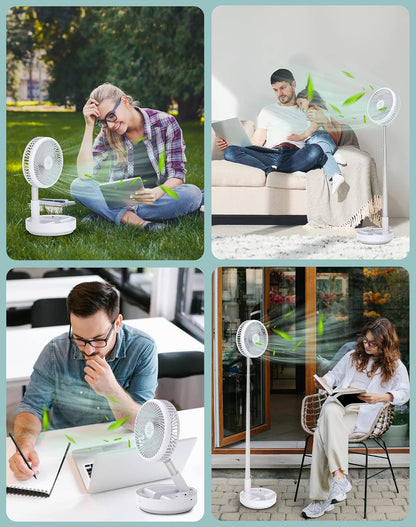 Portable Fan for Travel, Rechargeable Oscillating Fan with Remote