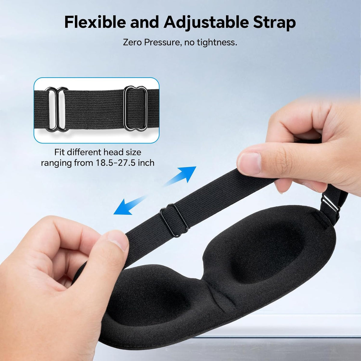 Sleep Mask for Back and Side Sleeper 3 Pack, 100% Blackout Eye Mask
