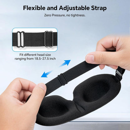 Sleep Mask for Back and Side Sleeper 3 Pack, 100% Blackout Eye Mask