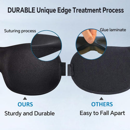 Sleep Mask for Back and Side Sleeper 3 Pack, 100% Blackout Eye Mask