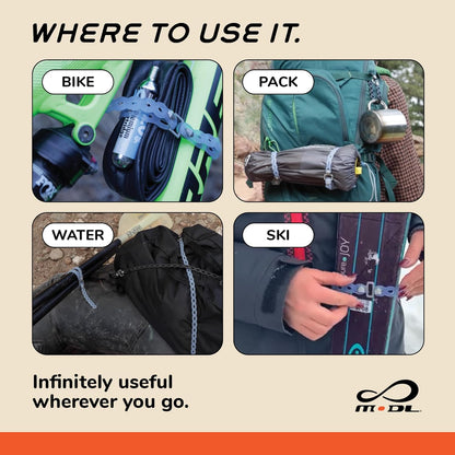 MODL Infinity Tool™ Modular Gear Straps (4-Pack) for Camping, Travel & EDC