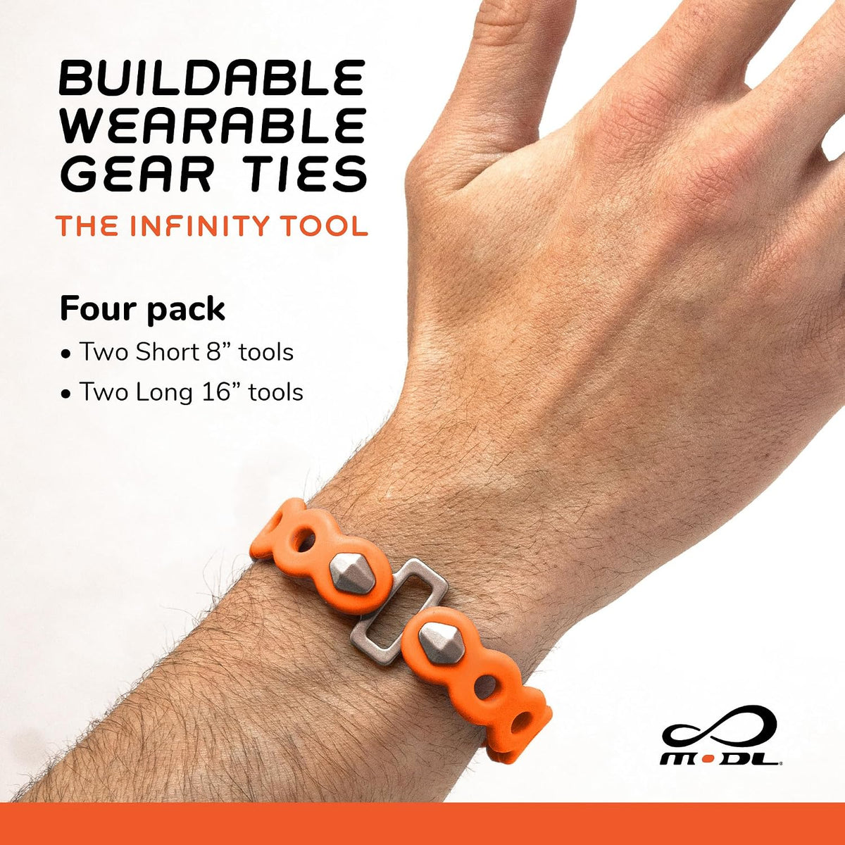 MODL Infinity Tool™ Modular Gear Straps (4-Pack) for Camping, Travel & EDC