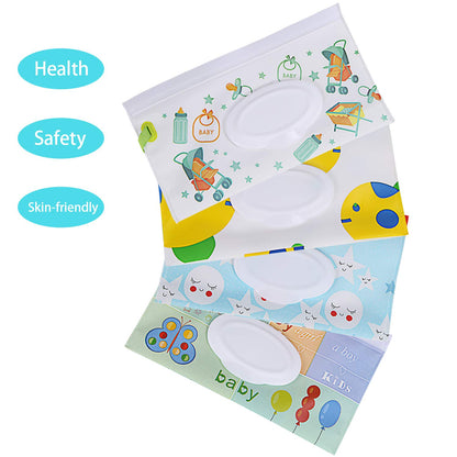 FEBSNOW 4 Pack Baby Wipe Dispenser, Portable Refillable Wet Wipe Holder