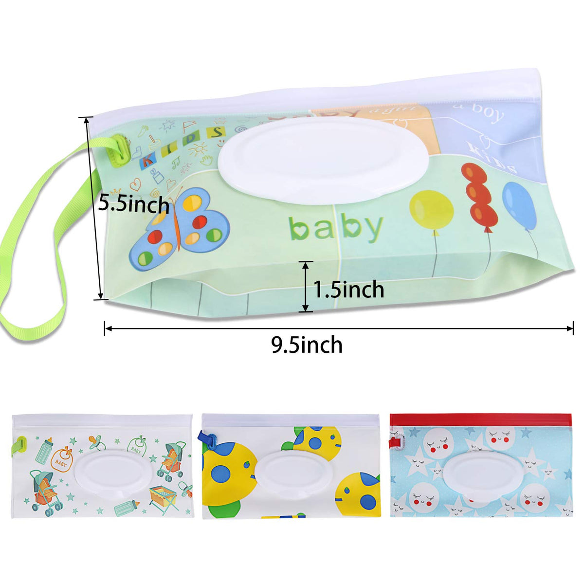 FEBSNOW 4 Pack Baby Wipe Dispenser, Portable Refillable Wet Wipe Holder