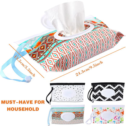 FEBSNOW 4 Pack Baby Wipe Dispenser, Portable Refillable Wet Wipe Holder