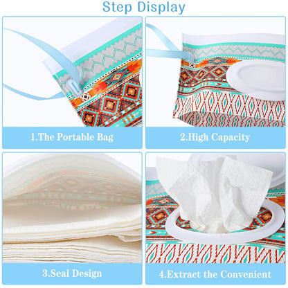 FEBSNOW 4 Pack Baby Wipe Dispenser, Portable Refillable Wet Wipe Holder