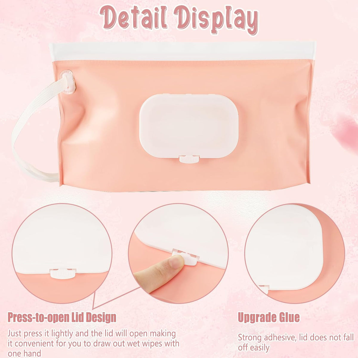 FEBSNOW 4 Pack Baby Wipe Dispenser, Portable Refillable Wet Wipe Holder