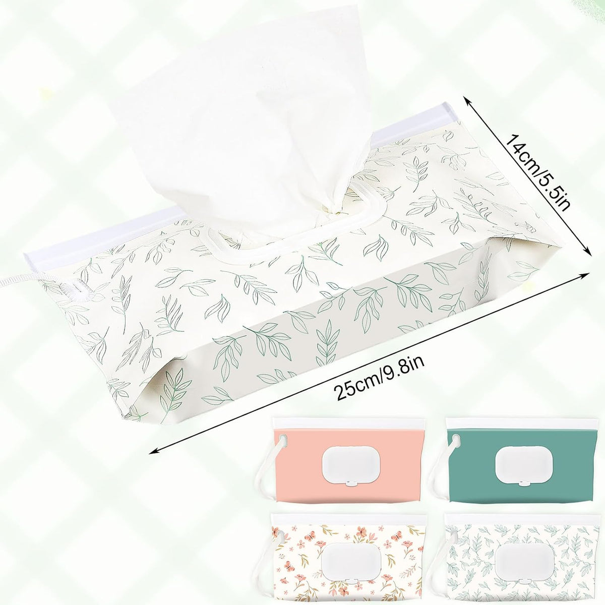 FEBSNOW 4 Pack Baby Wipe Dispenser, Portable Refillable Wet Wipe Holder