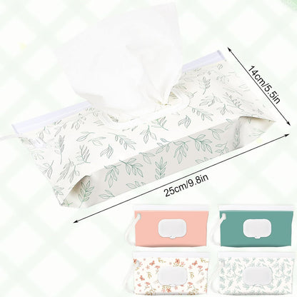 FEBSNOW 4 Pack Baby Wipe Dispenser, Portable Refillable Wet Wipe Holder