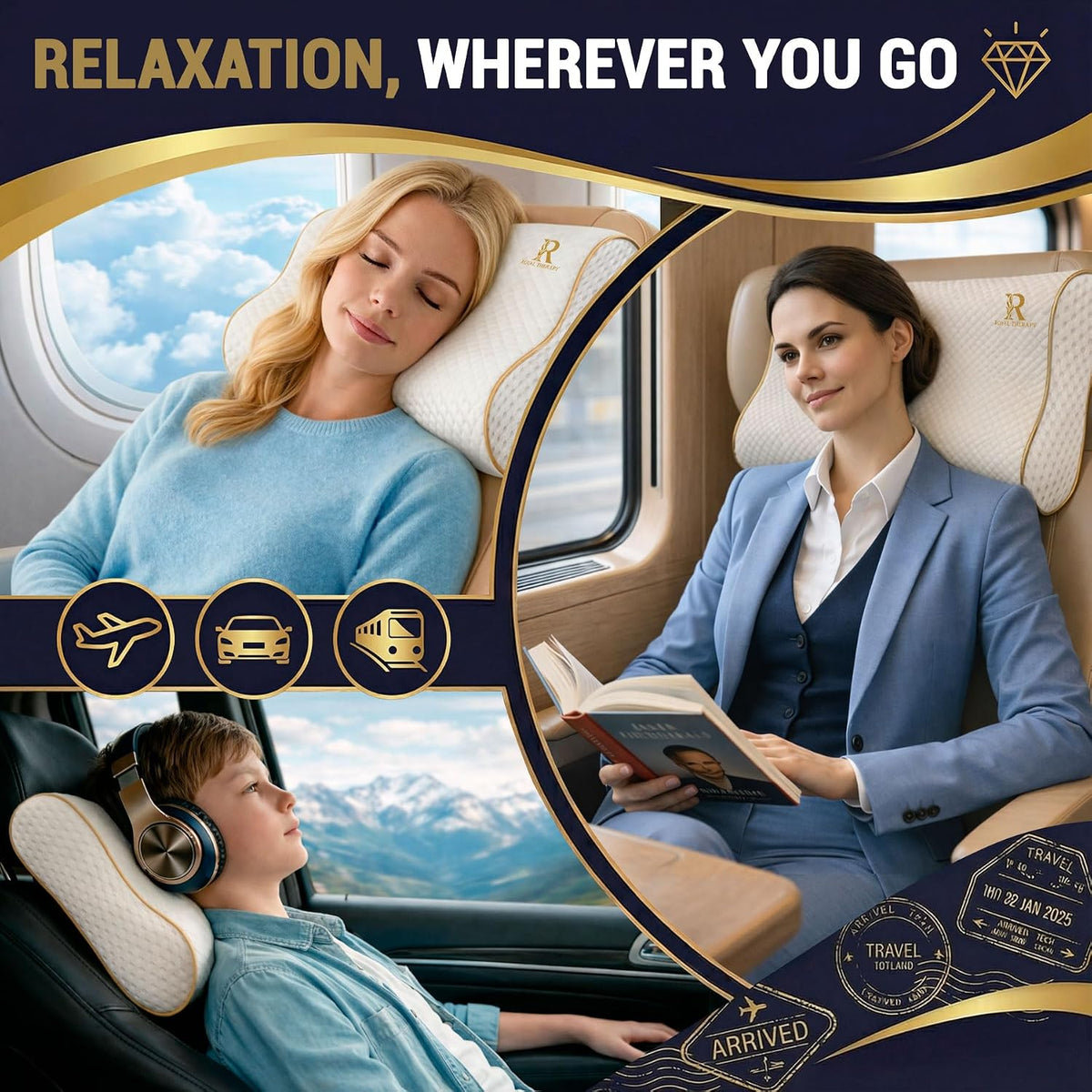 Travel Memory Foam Cervical Pillow – Contour Pillow for Neck and Shoulder Pain
