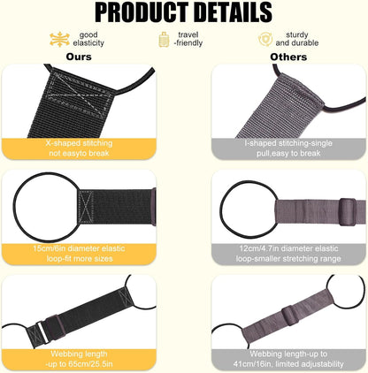 Luggage Straps for Suitcases Luggage Straps, 2-Piece Black