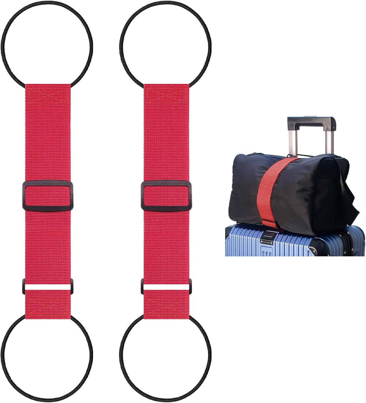 Luggage Straps for Suitcases Luggage Straps, 2-Piece Black