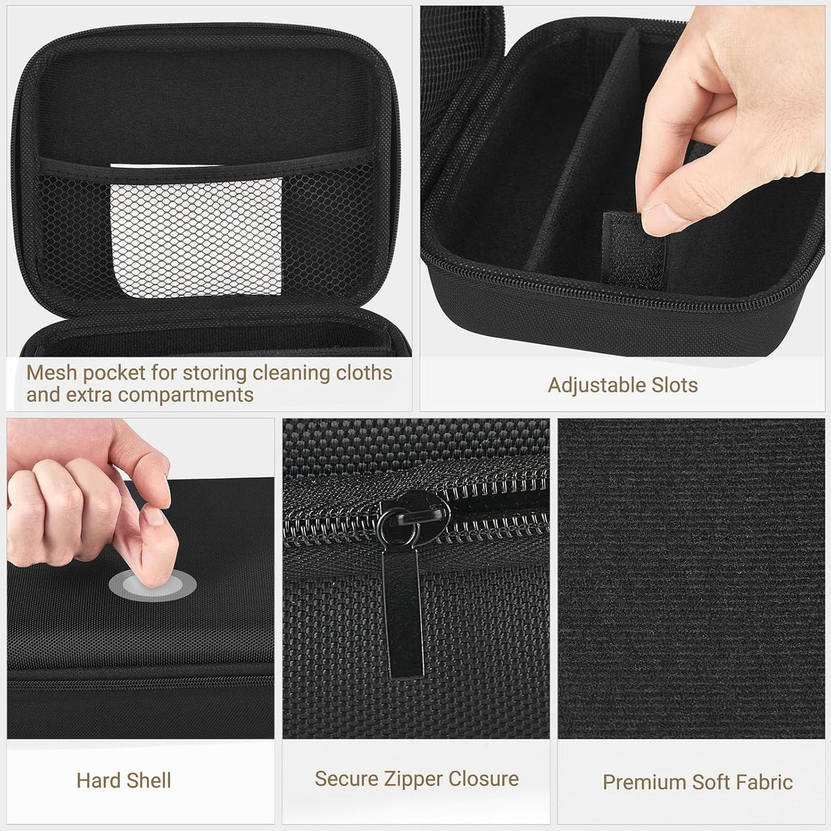 Travel Sunglasses Case Glass Organizer Multiple Pairs Adjustable Slot
