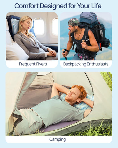 Adjustable Small Cooling Memory Foam Pillow for Travel, Camping & Airplane