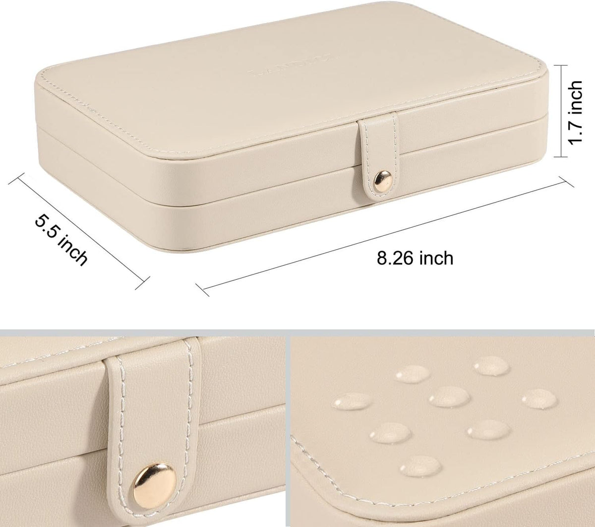 Small Jewelry Box for Women Girls, PU Leather Travel Jewelry Case, Portable Jewelry Organizer Storage Holder Display for Ring Earrings Necklace Brooch Men Kids Gift, Dark Blue