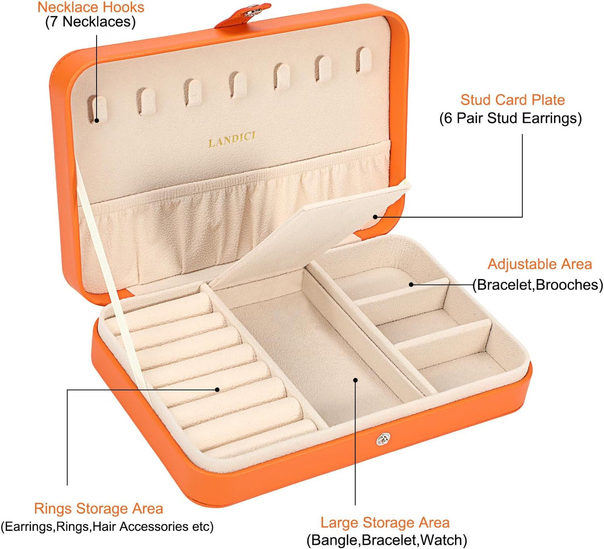 Small Jewelry Box for Women Girls, PU Leather Travel Jewelry Case, Portable Jewelry Organizer Storage Holder Display for Ring Earrings Necklace Brooch Men Kids Gift, Dark Blue