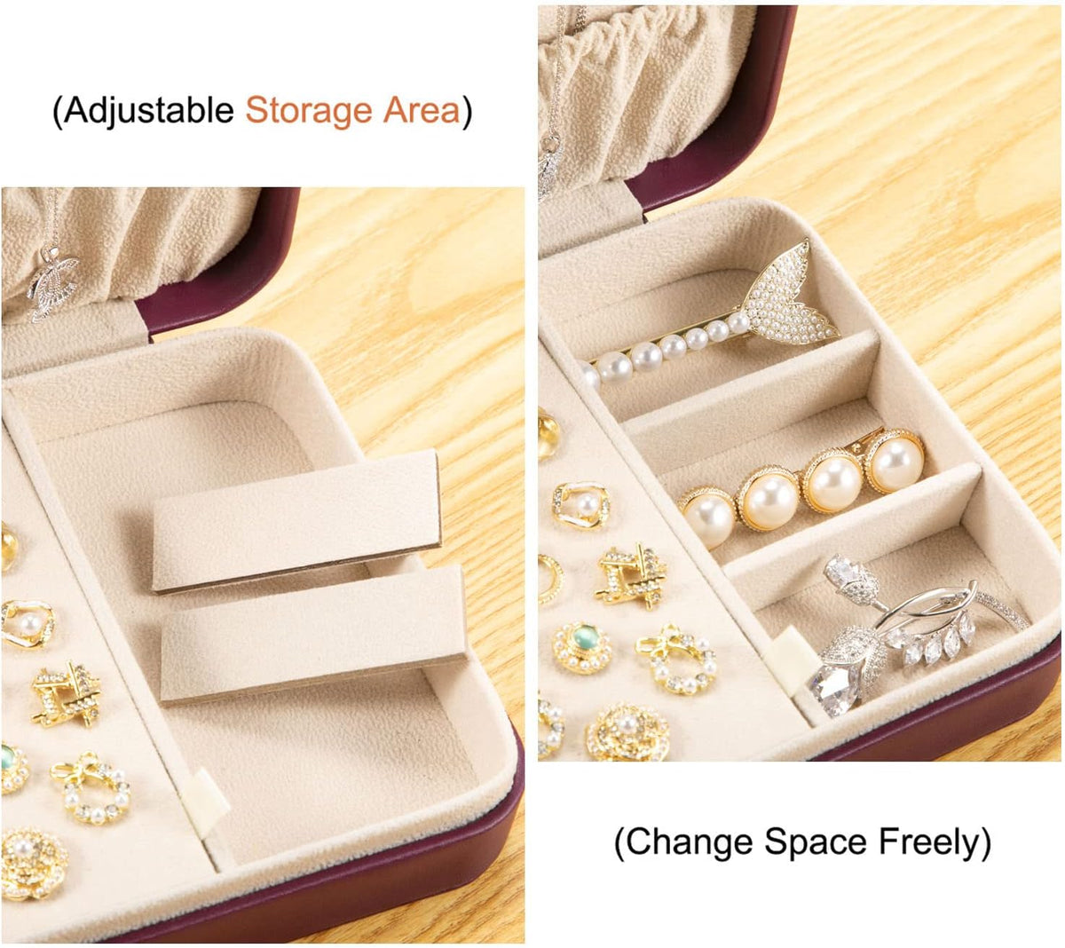 Small Jewelry Box for Women Girls, PU Leather Travel Jewelry Case, Portable Jewelry Organizer Storage Holder Display for Ring Earrings Necklace Brooch Men Kids Gift, Dark Blue