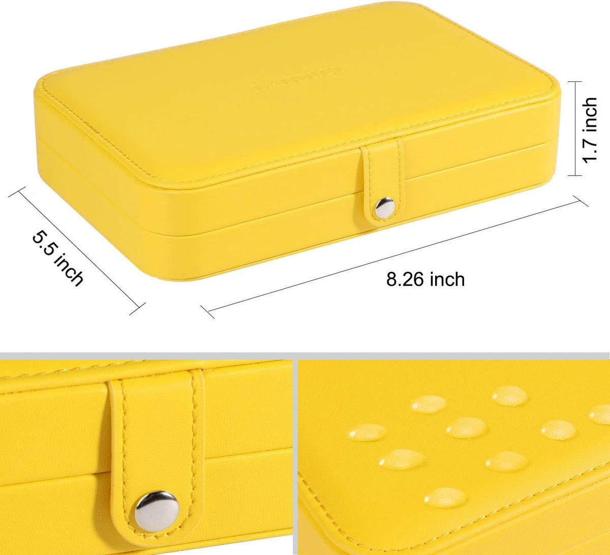 Small Jewelry Box for Women Girls, PU Leather Travel Jewelry Case, Portable Jewelry Organizer Storage Holder Display for Ring Earrings Necklace Brooch Men Kids Gift, Dark Blue
