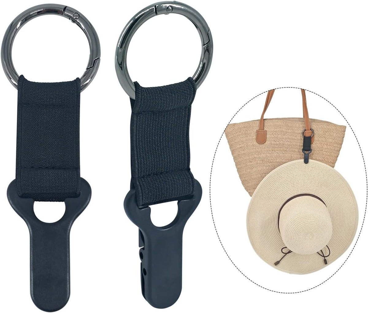 2-Pack Hat Attachment Clip for Bags - Essential Travel Accessory for Backpack, Purse, Luggage on Beach Trips & Outdoor Adventures