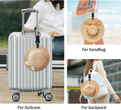 2-Pack Hat Attachment Clip for Bags - Essential Travel Accessory for Backpack, Purse, Luggage on Beach Trips & Outdoor Adventures