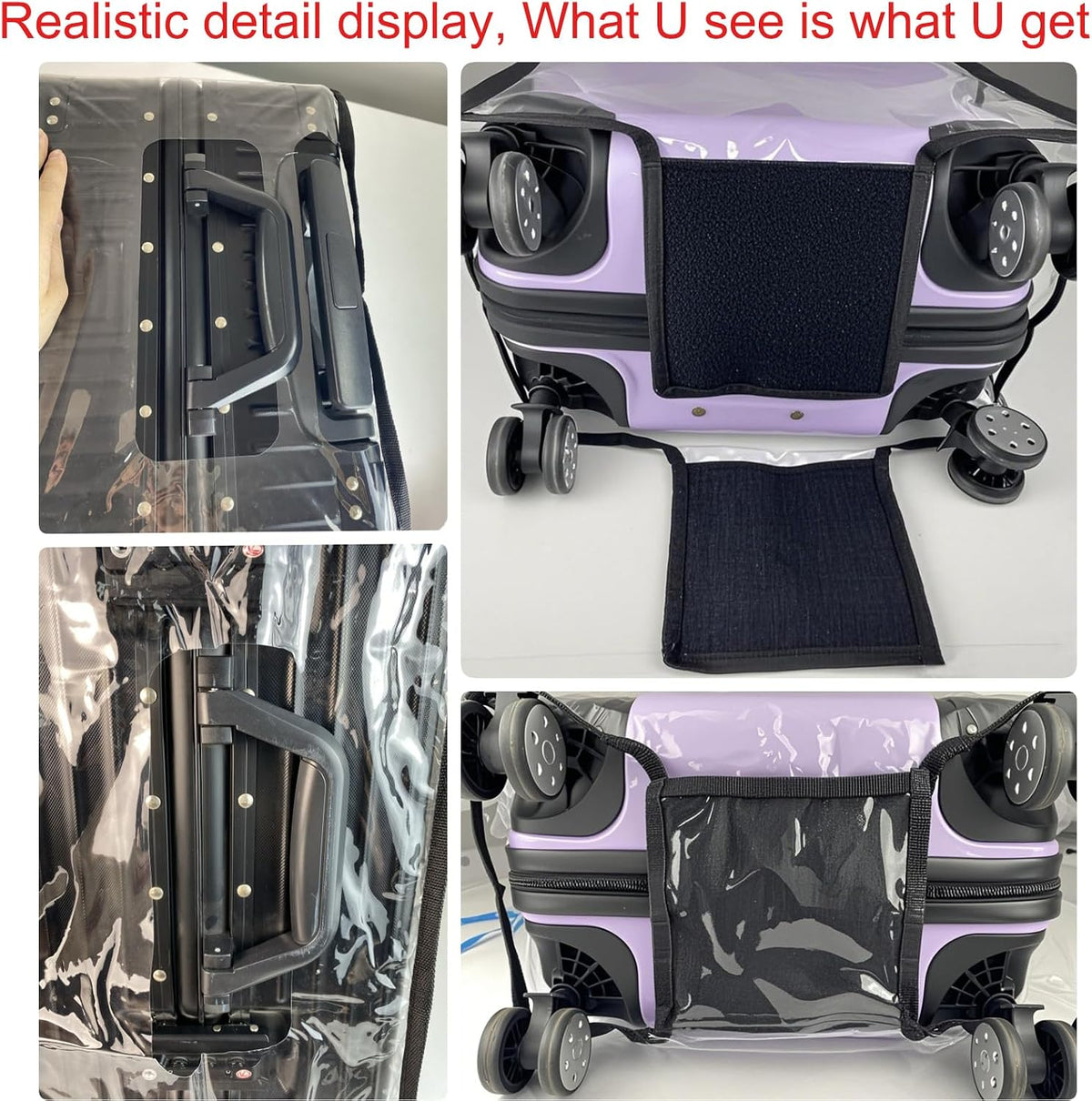 Suitcase Covers for Luggage 3 Pack 0.4mm Heavy Duty Clear PVC Waterproof